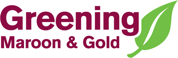 Greening maroon and gold logo